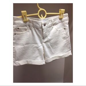 Celebrity Pink White Midi Shorts